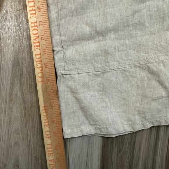 Match Point Pants Small Tan Pull On Cropped Wide Leg Split Hem Lagenlook Coastal - Picture 6 of 7